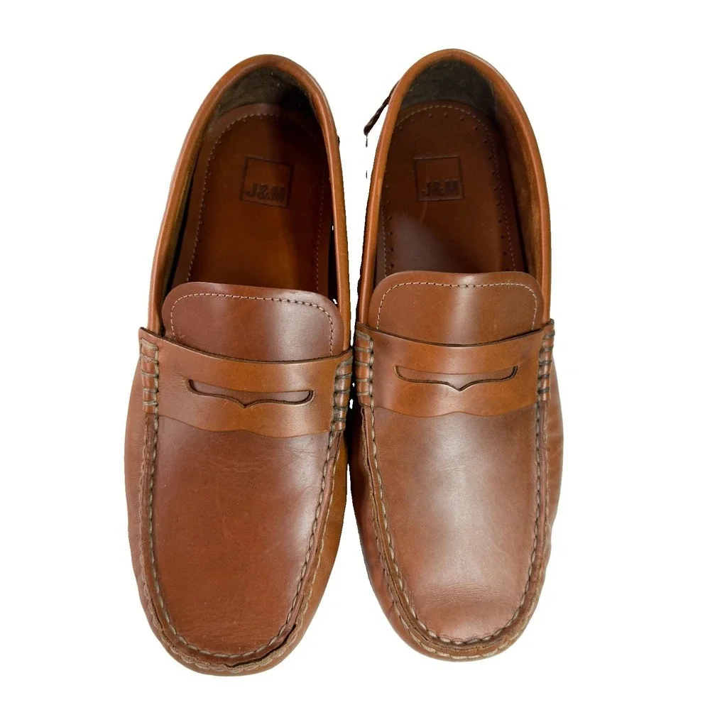 Classic Johnston & Murphy J&M Penny Driving Loafers Men's 9.5 A Brown Leather
